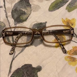 Bebe crystal topaz leopard print glasses frames